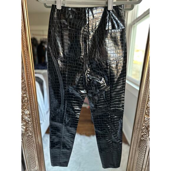 ROTATE BIRGER CHRISTENSEN Jeanine Croc-Effect Vegan Leather Skinny Pants Size 2 - Picture 5 of 9